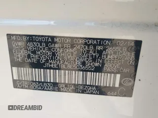 2014 Lexus GS 350 with VIN JTHBE1BL8E5036552, listed as a IAAI auction lot 41844840 with 79,707 mi miles. Bid and sale history available at carsss.com. Image 9.