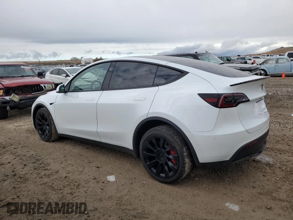 2024 Tesla Model Y Long Range with VIN 7SAYGAEE1RF061318, listed as a Copart auction lot 81142444 with 3,249 mi miles and Salvage Title. Bid and sale history available at DreamBid. Image 2.