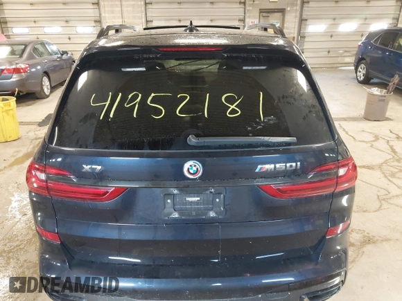 2022 BMW X7 M50i with VIN 5UXCX6C04N9M19672, listed as a IAAI auction lot 41952181 with 1 mi miles. Bid and sale history available at carsss.com. Image 16.