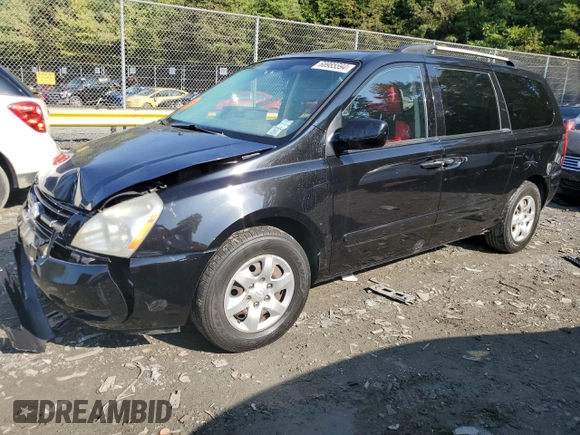 2010 Kia Sedona LX with VIN KNDMG4C38A6345852, listed as a Copart auction lot 68985594 with 146,469 mi miles and Salvage Title. Bid and sale history available at carsss.com. Image 1.
