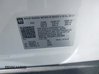2023 GMC Terrain SLE with VIN 3GKALTEG4PL231505, listed as a IAAI auction lot 42229878 with 52,975 mi miles and . Bid and sale history available at DreamBid. Image 9.