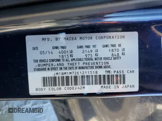 2014 Mazda 3 i Grand Touring with VIN JM1BM1M72E1211518, listed as a Copart auction lot 88416835 with 159,358 mi miles and Salvage Title. Bid and sale history available at DreamBid. Image 14.