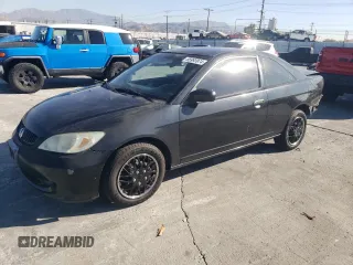 2005 Honda Civic Cpe VP with VIN 1HGEM22175L054186, listed as a Copart auction lot 85993974 with 217,542 mi miles and Salvage Title. Bid and sale history available at carsss.com. Image 1.