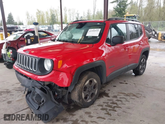 2018 Jeep Renegade Sport with VIN ZACCJBAB2JPH73148, listed as a IAAI auction lot 41991959 with 102,491 mi miles and . Bid and sale history available at DreamBid. Image 17.