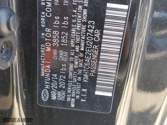 2014 Hyundai Veloster Turbo with VIN KMHTC6AE2EU207423, listed as a Copart auction lot 52151565 with 96,215 mi miles and Salvage Title. Bid and sale history available at carsss.com. Image 14.