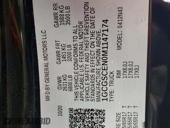 2021 Chevrolet Colorado 2WD LT z VIN 1GCGSCEN0M1147174, wystawiony jako Copart lot #55946875 z przebiegiem 61 430 mil mil oraz Szkoda całkowita • Salvage title. Historia ofert i sprzedaży dostępna na DreamBid. Obrazek 12.