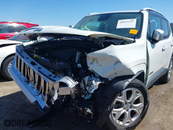 2016 Jeep Renegade Limited with VIN ZACCJADT5GPE29952, listed as a IAAI auction lot 42023127 with 57,669 mi miles and . Bid and sale history available at DreamBid. Image 6.