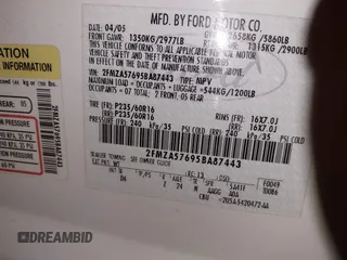 2005 Ford Freestar SES с VIN 2FMZA57695BA87443, выставлен на аукционе IAAI как лот 40873184 с пробегом 144 558 миль миль и . История ставок и продаж доступна на DreamBid. Изображение 9.