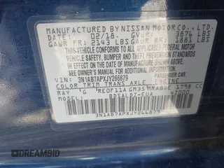 2018 Nissan Sentra SV z VIN 3N1AB7APXJY266879, wystawiony jako IAAI lot #42106571 z przebiegiem 140 050 mil mil oraz . Historia ofert i sprzedaży dostępna na DreamBid. Obrazek 9.