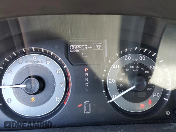 2016 Honda Odyssey EX-L with VIN 5FNRL5H64GB133828, listed as a Copart auction lot 53992655 with 68,905 mi miles and Salvage Title. Bid and sale history available at DreamBid. Image 9.