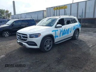 2022 Mercedes-Benz GLS 450 z VIN 4JGFF5KE7NA605029, wystawiony jako IAAI lot #41084955 z przebiegiem 47 501 mil mil oraz . Historia ofert i sprzedaży dostępna na DreamBid. Obrazek 2.