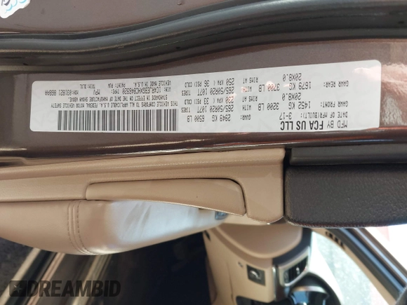 2017 Jeep Grand Cherokee Limited with VIN 1C4RJEBGXHC846920, listed as a IAAI auction lot 41718763 with 131,757 mi miles. Bid and sale history available at carsss.com. Image 8.