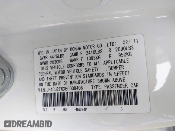 2011 Acura TSX с VIN JH4CU2F6XBC008406, выставлен на аукционе IAAI как лот 42437972 с пробегом 153 232 миль миль и . История ставок и продаж доступна на DreamBid. Изображение 9.