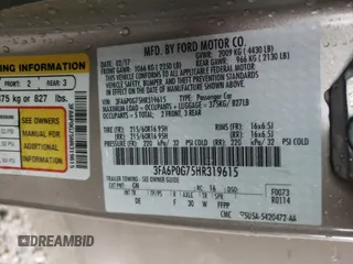 2017 Ford Fusion S with VIN 3FA6P0G75HR319615, listed as a Copart auction lot 51743475 with 128,915 mi miles and Salvage Title. Bid and sale history available at carsss.com. Image 12.