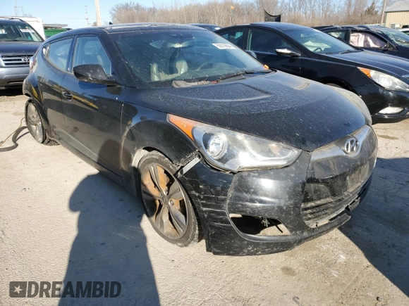 2012 Hyundai Veloster w/Red Int with VIN KMHTC6AD5CU030242, listed as a Copart auction lot 83016604 with 142,555 mi miles and Salvage title. Bid and sale history available at DreamBid. Image 4.
