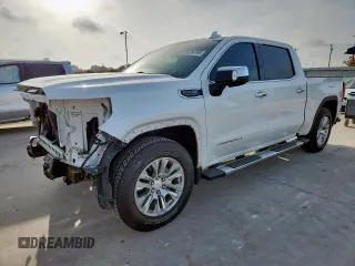 2021 GMC Sierra 1500 Denali with VIN 1GTU9FEL4MZ315270, listed as a Copart auction lot 64784765 with 54,548 mi miles and Salvage title. Bid and sale history available at DreamBid. Image 1.