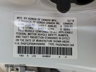 2019 Honda Civic LX with VIN 2HGFC2F60KH504492, listed as a Copart auction lot 47772205 with 81,617 mi miles and Salvage Title. Bid and sale history available at DreamBid. Image 14.