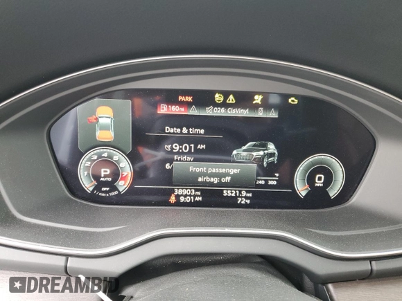 2021 Audi Q5 Prestige z VIN WA1CAAFY8M2032874, wystawiony jako Copart lot #61578455 z przebiegiem 38 903 mil mil oraz Szkoda całkowita • Salvage title. Historia ofert i sprzedaży dostępna na DreamBid. Obrazek 9.