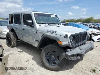 2024 Jeep Wrangler Sport S z VIN 1C4PJXDGXRW289295, wystawiony jako Copart lot #49031105 z przebiegiem 3 358 mil mil oraz Szkoda całkowita • Salvage title. Historia ofert i sprzedaży dostępna na DreamBid. Obrazek 4.