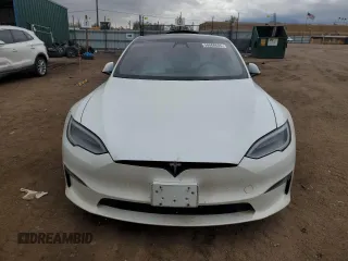 2022 Tesla Model S Plaid with VIN 5YJSA1E69NF461067, listed as a Copart auction lot 50060685 with 46,785 mi miles and Salvage Title. Bid and sale history available at DreamBid. Image 5.
