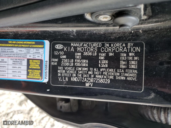 2011 Kia Soul ! with VIN KNDJT2A25B7258029, listed as a Copart auction lot 52735845 with 170,990 mi miles and Salvage Title. Bid and sale history available at carsss.com. Image 13.