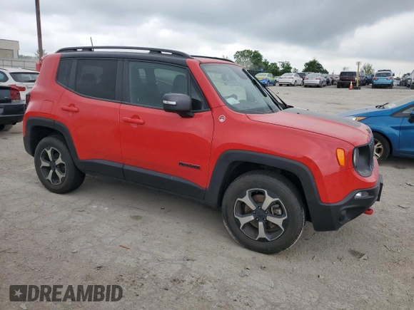 2020 Jeep Renegade Trailhawk with VIN ZACNJBC18LPL78758, listed as a Copart auction lot 56704665 with Not provided miles and Salvage title. Bid and sale history available at DreamBid. Image 4.