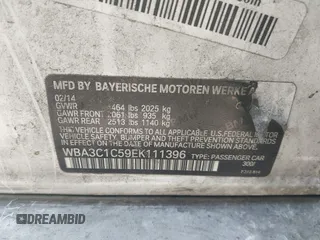 2014 BMW 3 Series 328i with VIN WBA3C1C59EK111396, listed as a IAAI auction lot 42471040 with 182,636 mi miles and . Bid and sale history available at DreamBid. Image 9.