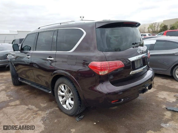 2012 Infiniti QX56 7-passenger with VIN JN8AZ2NE1C9017551, listed as a IAAI auction lot 41828339 with 203,551 mi miles. Bid and sale history available at carsss.com. Image 3.