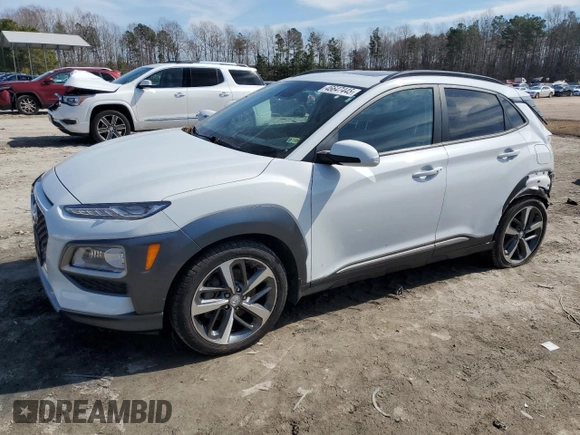 2021 Hyundai Kona Limited with VIN KM8K3CA58MU670529, listed as a Copart auction lot 46647445 with 61,141 mi miles and Salvage Title. Bid and sale history available at carsss.com. Image 1.