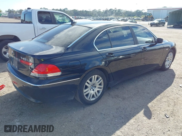 2002 BMW 7 Series 745Li with VIN WBAGN63482DR03247, listed as a IAAI auction lot 41703923 with 84,761 mi miles and . Bid and sale history available at carsss.com. Image 4.