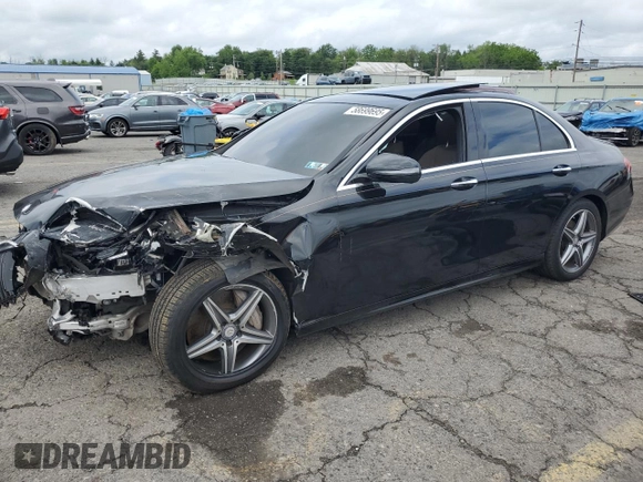 2017 Mercedes-Benz E 300 Luxury with VIN WDDZF4KB5HA045524, listed as a Copart auction lot 58699695 with 52,611 mi miles and Salvage title. Bid and sale history available at DreamBid. Image 1.
