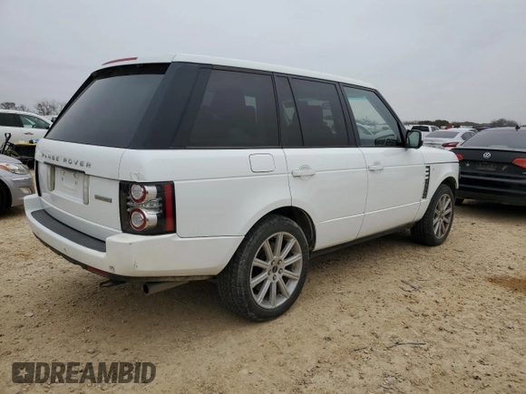 2012 Land Rover Range Rover SC with VIN SALMF1E43CA377866, listed as a Copart auction lot 46449725 with 179,514 mi miles and Salvage title. Bid and sale history available at DreamBid. Image 3.
