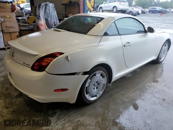 2004 Lexus SC 430 with VIN JTHFN48Y040059843, listed as a Copart auction lot 58517275 with 139,231 mi miles and Salvage title. Bid and sale history available at DreamBid. Image 3.