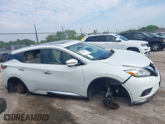 2016 Nissan Murano Platinum with VIN 5N1AZ2MHXGN117941, listed as a IAAI auction lot 42480275 with 78,182 mi miles and . Bid and sale history available at DreamBid. Image 13.