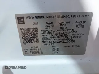 2019 GMC Terrain Denali with VIN 3GKALSEX9KL140457, listed as a IAAI auction lot 42315526 with 113,975 mi miles and . Bid and sale history available at DreamBid. Image 9.
