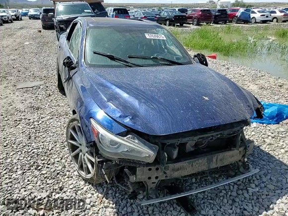 2017 Infiniti Q50 Red Sport 400 with VIN JN1FV7AP7HM850585, listed as a Copart auction lot 57649675 with 83,936 mi miles and Salvage title. Bid and sale history available at DreamBid. Image 13.