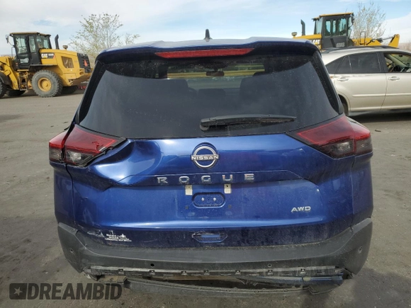 2023 Nissan Rogue S with VIN 5N1BT3AB9PC912647, listed as a Copart auction lot 48198745 with 21,824 mi miles and Salvage title. Bid and sale history available at DreamBid. Image 6.