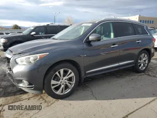 2013 Infiniti JX35 with VIN 5N1AL0MM9DC349778, listed as a Copart auction lot 44654805 with 153,273 mi miles and Salvage Title. Bid and sale history available at carsss.com. Image 1.