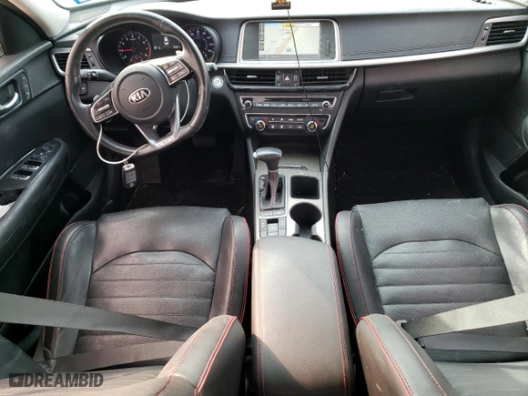 2019 Kia Optima SX with VIN 5XXGW4L27KG285797, listed as a Copart auction lot 76615164 with 25,551 mi miles and Salvage Title. Bid and sale history available at carsss.com. Image 8.