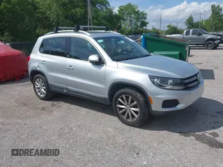 2017 Volkswagen Tiguan Wolfsburg Edition with VIN WVGRV7AX9HK019445, listed as a IAAI auction lot 41199699 with 110,014 mi miles and . Bid and sale history available at DreamBid. Image 1.