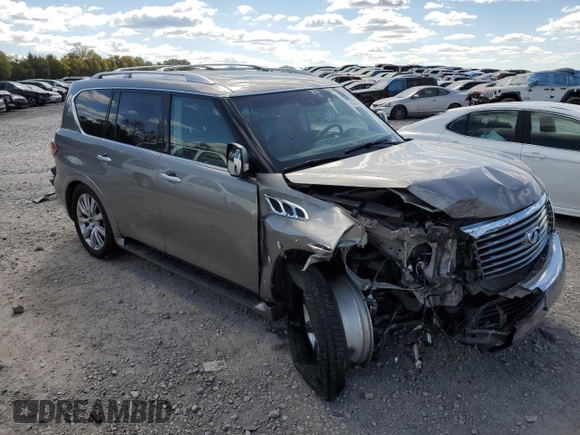 2012 Infiniti QX56 7-passenger with VIN JN8AZ2NE1C9021390, listed as a Copart auction lot 76475574 with 159,671 mi miles and Salvage Title. Bid and sale history available at carsss.com. Image 4.