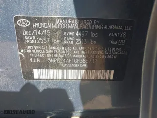 2016 Hyundai Sonata 2.4L SE with VIN 5NPE24AF1GH365732, listed as a IAAI auction lot 40237466 with 189,032 mi miles. Bid and sale history available at carsss.com. Image 9.