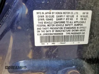 2009 Honda Fit Sport z VIN JHMGE88479S009638, wystawiony jako Copart lot #59407455 z przebiegiem Nie podano mil oraz Szkoda całkowita • Salvage title. Historia ofert i sprzedaży dostępna na DreamBid. Obrazek 13.