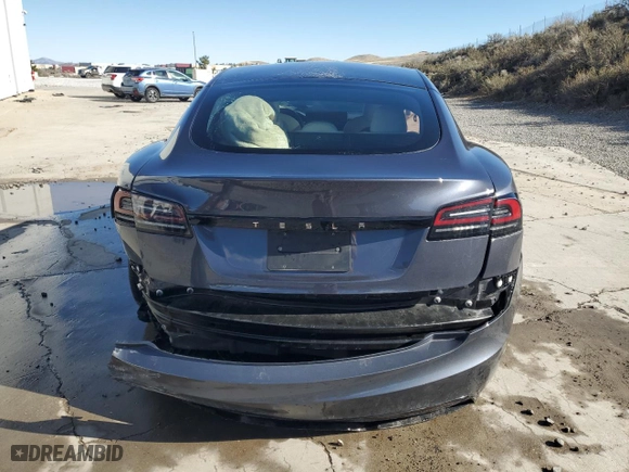2023 Tesla Model S with VIN 5YJSA1E59PF522444, listed as a Copart auction lot 49835095 with 0 mi miles and Salvage Title. Bid and sale history available at carsss.com. Image 6.
