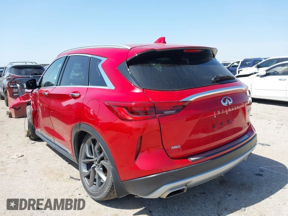 2021 Infiniti QX50 Autograph with VIN 3PCAJ5DB0MF111875, listed as a IAAI auction lot 42247848 with 27,418 mi miles and . Bid and sale history available at DreamBid. Image 3.