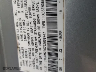 2007 Honda Accord Cpe EX-L with VIN 1HGCM72677A009747, listed as a Copart auction lot 44748735 with 180,192 mi miles and Salvage Title. Bid and sale history available at carsss.com. Image 12.