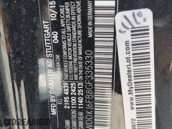 2016 Mercedes-Benz E-Class E 400 with VIN WDDKJ6FB8GF335330, listed as a Copart auction lot 78081284 with 125,414 mi miles and Salvage Title. Bid and sale history available at carsss.com. Image 14.
