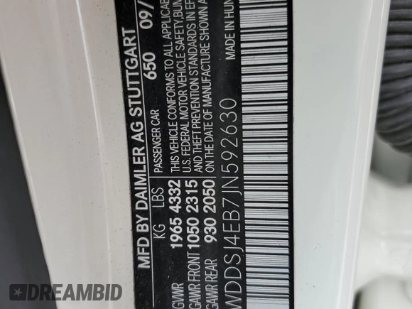 2018 Mercedes-Benz CLA 250 z VIN WDDSJ4EB7JN592630, wystawiony jako Copart lot #53271775 z przebiegiem 84 383 mil mil oraz Szkoda całkowita • Salvage title. Historia ofert i sprzedaży dostępna na DreamBid. Obrazek 13.