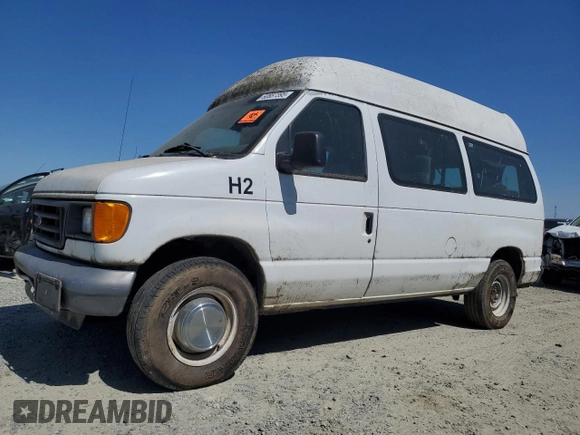 2006 Ford Econoline Cargo z VIN 1FTNE24W16DA32460, wystawiony jako Copart lot #60887395 z przebiegiem 372 336 mil mil oraz Czysty tytuł • Clean title. Historia ofert i sprzedaży dostępna na DreamBid. Obrazek 1.