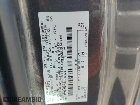 2018 Ford F-250 XL z VIN 1FT7X2B61JEB87132, wystawiony jako Copart lot #53887355 z przebiegiem 90 831 mil mil oraz Szkoda całkowita • Salvage title. Historia ofert i sprzedaży dostępna na DreamBid. Obrazek 12.